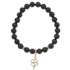 Браслет Клевер (удача, везение) нат.камень Гранат 8мм BS-CR-0726