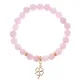 Браслет Клевер (удача, везение) нат.камень Розовый кварц 8мм BS-CR-0735