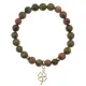 Браслет Клевер (удача, везение) нат.камень Унакит 8мм BS-CR-0740