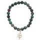 Браслет Клевер (удача, везение) синт.камень Цоизит 8мм BS-CR-0742