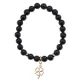 Браслет Клевер (удача, везение) нат.камень Черный агат 8мм BS-CR-0743