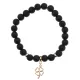 Браслет Клевер (удача, везение) синт.камень Шунгит 8мм BS-CR-0744
