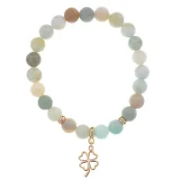Браслет Клевер (удача, везение) нат.камень Амазонит 8мм BS-CR-0746