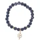 Браслет Клевер (удача, везение) нат.камень синий Африк. агат 8мм BS-CR-0747