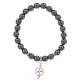 Браслет Клевер (удача, везение) синт.камень Гематит 8мм BS-CR-0748