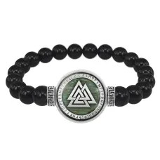 Браслет из черного агата Валькнут BSBA-156