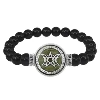 Браслет из черного агата Знак Богини BSBA-159