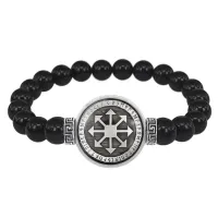 Браслет из черного агата Звезда Хаоса BSBA-163