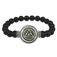 Браслет из черного агата Всевидящее Око BSBA-167