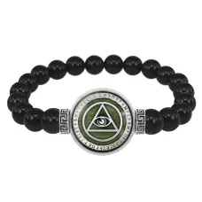 Браслет из черного агата Всевидящее Око BSBA-167