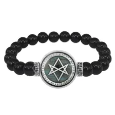 Браслет из черного агата Уникурсальная гексаграмма BSBA-168