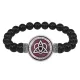 Браслет из черного агата Трикветр и сердце BSBA-170