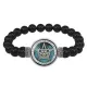 Браслет из черного агата Лунный пентакль BSBA-171