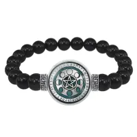Браслет из черного агата Фазы Луны BSBA-174