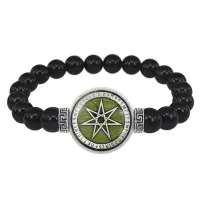 Браслет из черного агата Звезда магов BSBA-175