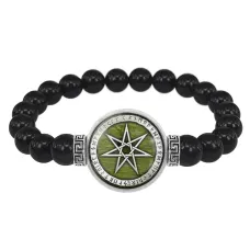 Браслет из черного агата Звезда магов BSBA-175