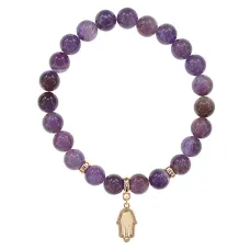 Браслет Ладонь (защита от сглаза и зла) нат.камень Аметист 8мм BS-CR-0783