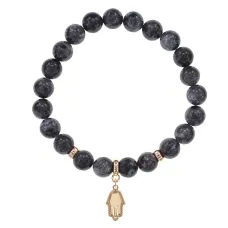 Браслет Ладонь (защита от сглаза и зла) нат.камень Лабрадор 8мм BS-CR-0788