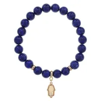 Браслет Ладонь (защита от сглаза и зла) нат.камень Лазурит 8мм BS-CR-0790