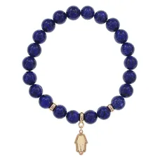 Браслет Ладонь (защита от сглаза и зла) нат.камень Лазурит 8мм BS-CR-0790