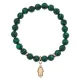 Браслет Ладонь (защита от сглаза и зла) синт.камень Малахит 8мм BS-CR-0792