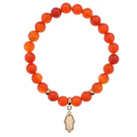 Браслет Ладонь (защита от сглаза и зла) нат.камень Сердолик 8мм BS-CR-0797