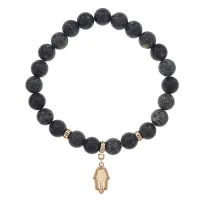 Браслет Ладонь (защита от сглаза и зла) нат.камень Змеевик 8мм BS-CR-0809