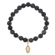 Браслет Ладонь (защита от сглаза и зла) нат.камень Змеевик 8мм BS-CR-0809