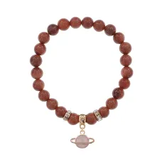 Браслет Сатурн (гармония и дисциплина) синт.камень Корич. авантюрин 8мм BS-CR-0271