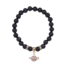 Браслет Сатурн (гармония и дисциплина) синт.камень Синий авантюрин 8мм BS-CR-0272