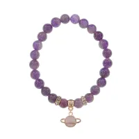 Браслет Сатурн (гармония и дисциплина) нат.камень Аметист 8мм BS-CR-0273