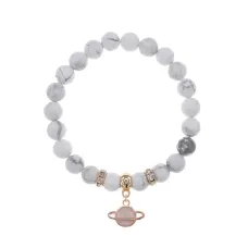 Браслет Сатурн (гармония и дисциплина) нат.камень Кахолонг 8мм BS-CR-0277