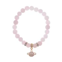 Браслет Сатурн (гармония и дисциплина) нат.камень Розовый кварц 8мм BS-CR-0285