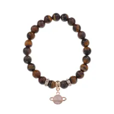 Браслет Сатурн (гармония и дисциплина) нат.камень Тигровый глаз 8мм BS-CR-0289