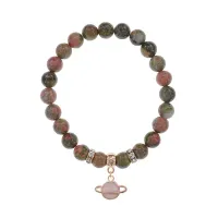 Браслет Сатурн (гармония и дисциплина) нат.камень Унакит 8мм BS-CR-0290