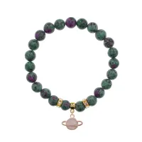 Браслет Сатурн (гармония и дисциплина) синт.камень Цоизит 8мм BS-CR-0292