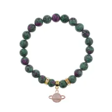 Браслет Сатурн (гармония и дисциплина) синт.камень Цоизит 8мм BS-CR-0292