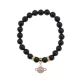Браслет Сатурн (гармония и дисциплина) нат.камень Черный агат 8мм BS-CR-0293