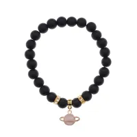 Браслет Сатурн (гармония и дисциплина) синт.камень Шунгит 8мм BS-CR-0294