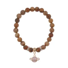 Браслет Сатурн (гармония и дисциплина) нат.камень Песочная яшма 8мм BS-CR-0300