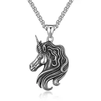 Амулет Единорог на цепочке, 4х2,5см AC260