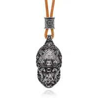 Амулет Валькнут и Фенрир на шнуре, 6х3см AC266