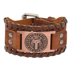 Кожаный браслет Кельтский волк, цвет коричневый BS540-02-С