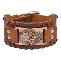 Кожаный браслет Вегвизир, цвет коричневый BS542-02-С