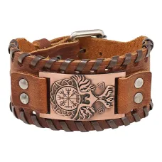 Кожаный браслет Вегвизир, цвет коричневый BS542-02-С