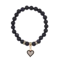 Браслет Сердце (Любовь и семейное счастье) синт.камень Синий авантюрин 8мм BS-CR-0362