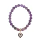 Браслет Сердце (Любовь и Семейное Счастье) нат.камень Аметист 8мм BS-CR-0363