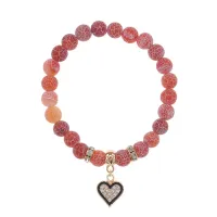 Браслет Сердце (Любовь и семейное счастье) нат.камень Африканский агат 8мм BS-CR-0364