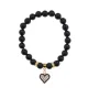 Браслет Сердце (Любовь и Семейное Счастье) нат.камень Черный агат 8мм BS-CR-0383