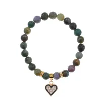 Браслет Сердце (Любовь и семейное счастье) нат.камень Яшма 8мм BS-CR-0385